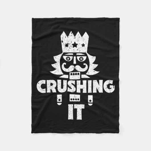 Crushing It Nutcracker Funny Retro Christmas Festi Fleece Deken (Voorkant)