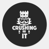 Crushing It Nutcracker Funny Retro Christmas Festi Ronde Sticker (Voorkant)