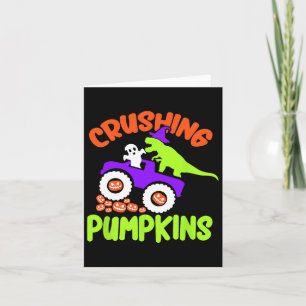 Crushing Pumpkins Lazy Halloween Costume Cute Dino Kaart