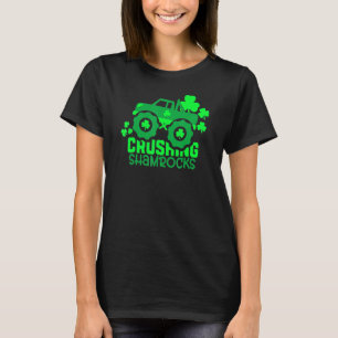 Crushing Shamrocks Monster Truck Boys Irish St Pat T-shirt