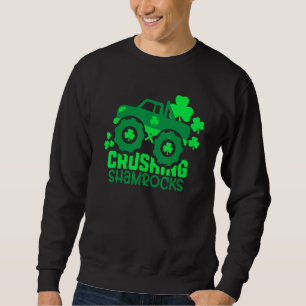 Crushing Shamrocks Monster Truck Irish St Patrick Trui