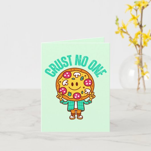 Crust No One - Grappige pizza met een vertrouwenst Kaart (Gele Bloem)