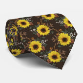 crustiled zonnebloempatroon stropdas (Opgerold)