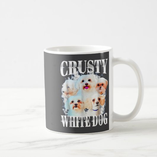 Crusty White Dog Funny For Men Women  Koffiemok (Rechts)