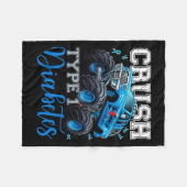 Cruype 1 Diabetes Awareness Warrior Monster Truck Fleece Deken (Voorkant (Horizontaal))