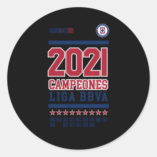 Cruz Azul Campeones 2021 Ronde Sticker (Voorkant)