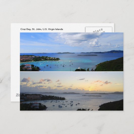 Cruz Bay Collage, St. John, U.S.V.I. Briefkaart (Voorkant / Achterkant)