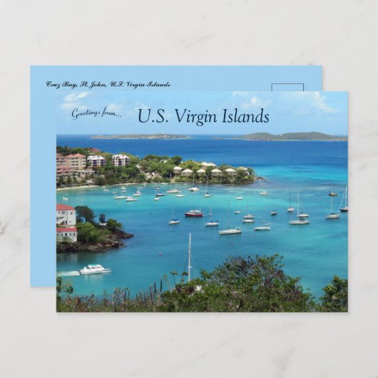 Cruz Bay St. John Amerikaanse Maagdeneilanden Briefkaart (Voorkant / Achterkant)