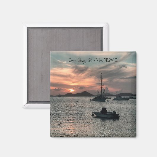 Cruz Bay Sunset Magnet (Voorkant / Achterkant)