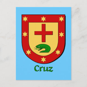 Cruz Family Heraldic Shield Briefkaart