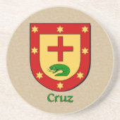 Cruz Heraldic Shield Zandsteen Onderzetter (Voorkant)
