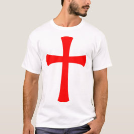 Cruz pátea convexa grande vermelha tipo templária t-shirt