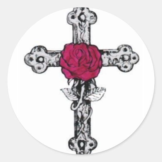 Cruz Rosacruz Ronde Sticker (Voorkant)