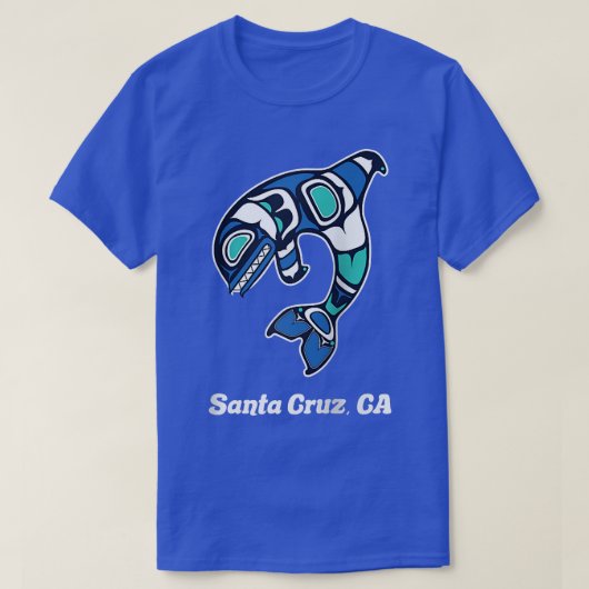 Cruz Santa CA Native American Tribal Orca Killer W T-shirt (Design voorkant)