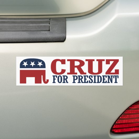 Cruz voor President 2016 Elephant Bumper -.png Bumpersticker (Op auto)