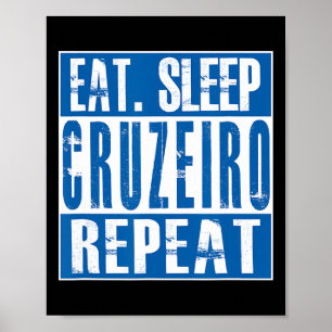 Cruzeiro Voetbal - T-shirt Cruzeiro - Zwart Kinder Poster