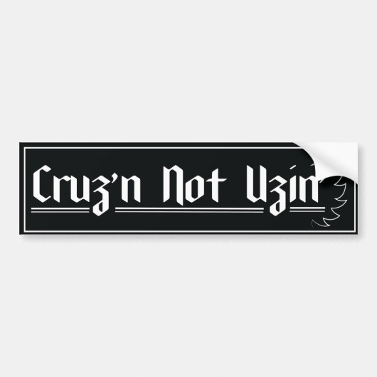 Cruzin 'Not Uzin' AA/NA slogan bumpersticker (Voorkant)