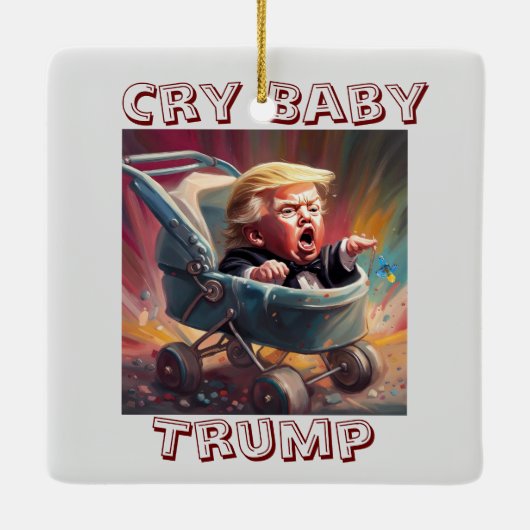 Cry Baby Trump Keramisch Ornament (Achterkant)