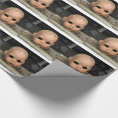 Cry Baby Vintage Doll Head Dirty Window Cadeaupapier (Hoek)