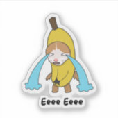 Cry Banana Sad Crying Cat Meme Eee Eee Eee Shirt Sticker (Voorkant)