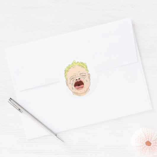Cry, Cry Baby Ronde Sticker (Envelop)