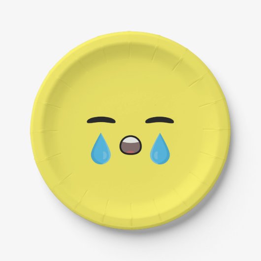 Cry Emoji Papieren Bordje (Voorkant)