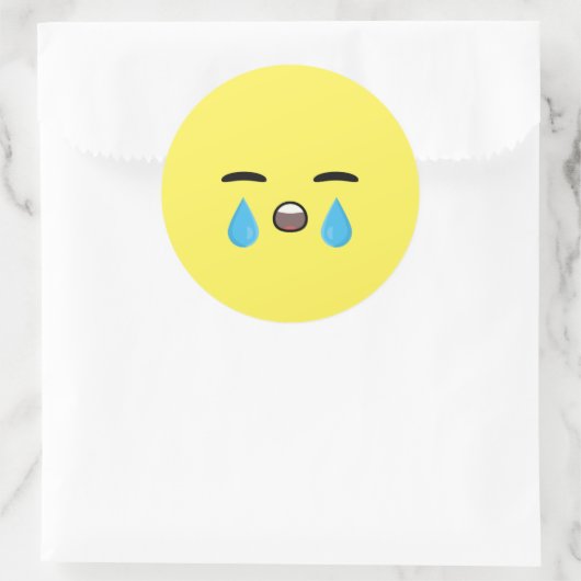Cry Emoji Ronde Sticker (Tas)
