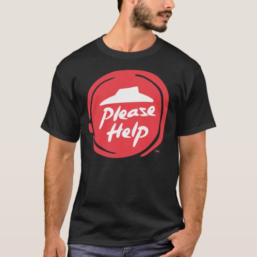 Cry for Help in een Pizza Hut Essential T-Shirt (Voorkant)