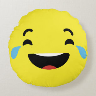 Cry Laughing Emoji Rond Kussen
