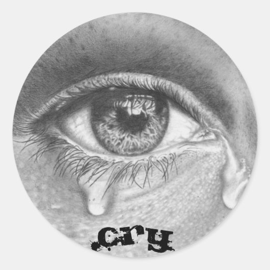 Cry Ronde Sticker (Voorkant)