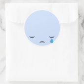 Cry Sad Emoji Ronde Sticker (Tas)