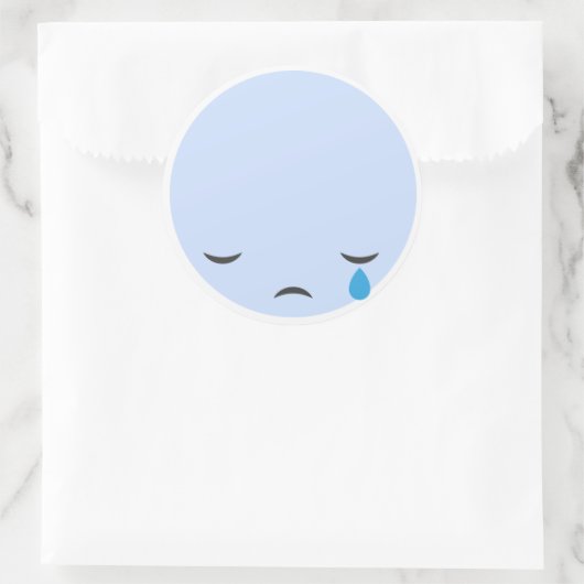 Cry Sad Emoji Ronde Sticker (Tas)