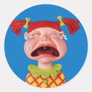 Cryin Girl Ronde Sticker