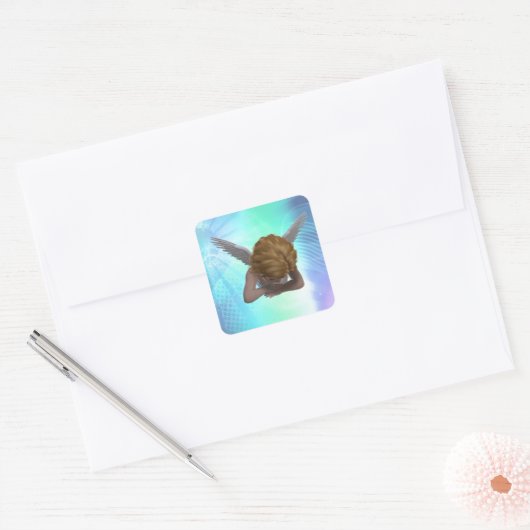 Crying Angel Vierkante Sticker (Envelop)