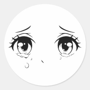 Crying Anime Eyes Sticker - Esthetische Manga Desi