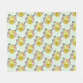 Crying Banana Cat Pattern Fleece Deken (Voorkant (Horizontaal))