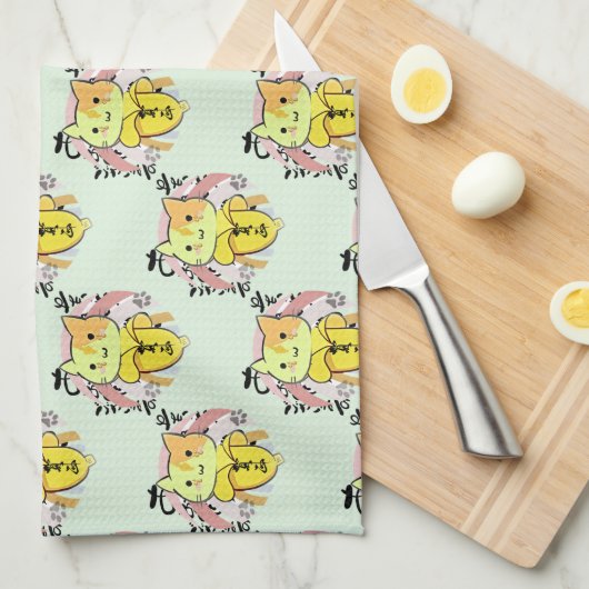 Crying Banana Cat Pattern Theedoek (Quarter Fold)