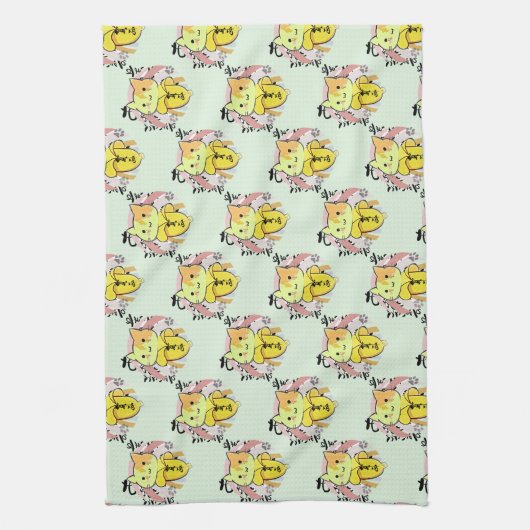 Crying Banana Cat Pattern Theedoek (Verticaal)
