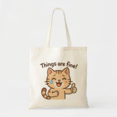 Crying Cat Sticker - "Het gaat goed!" grappig Tote Bag (Voorkant)
