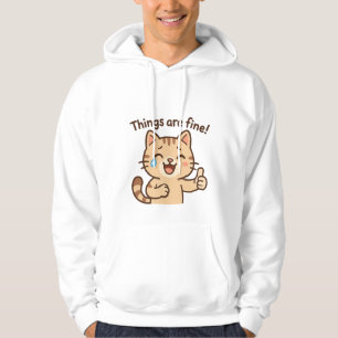 Crying Cat Sticker - "Het gaat goed!" grappige kar Hoodie