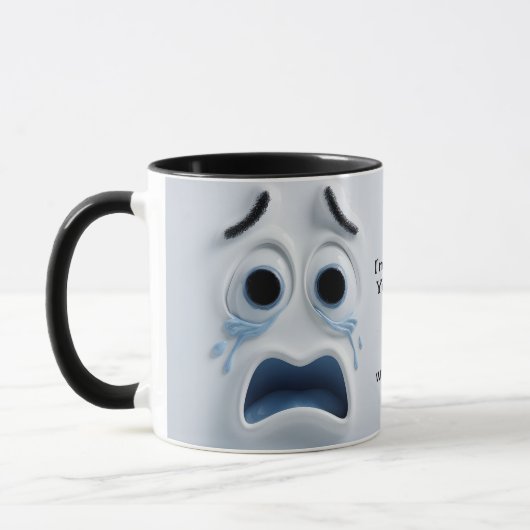 Crying Coffee? Add Name Message, Expressive Face Mok (Links)