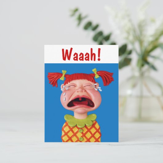 Crying Girl Briefkaart (Staand voorkant)