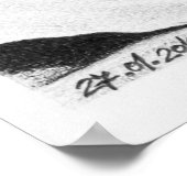 Crying girl with rose Surreal drawing art Poster (Hoek)