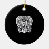 Crying Heart Classic - Skelet Handen Hart Keramisch Ornament (Voorkant)