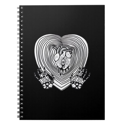 Crying Heart Classic - Skelet Handen Hart Notitieboek (Voorkant)