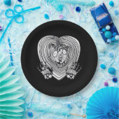 Crying Heart Classic - Skelet Handen Hart Papieren Bordje (Feest)