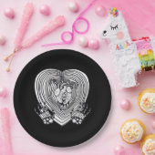 Crying Heart Classic - Skelet Handen Hart Papieren Bordje (Feest)