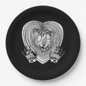 Crying Heart Classic - Skelet Handen Hart Papieren Bordje (Voorkant)