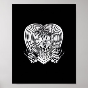 Crying Heart Classic - Skelet Handen Hart Poster