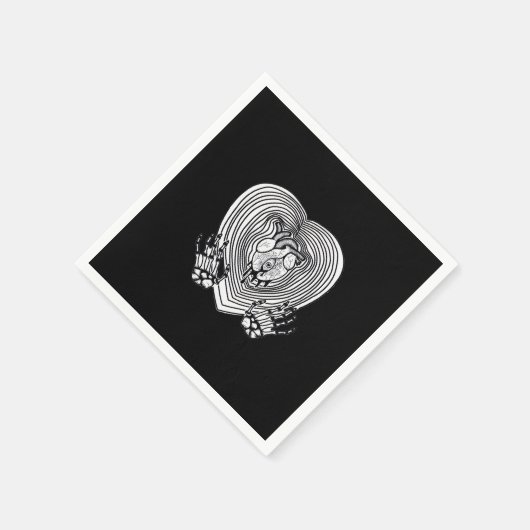 Crying Heart Classic - Skelet Handen Hart Servet (Hoek)